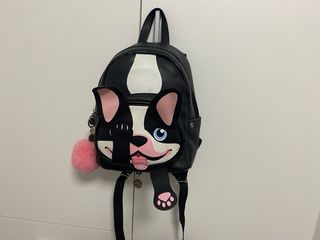 Mochila Perro Negro y Rosa