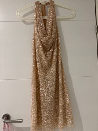 Vestido fiesta lentejuelas dorado