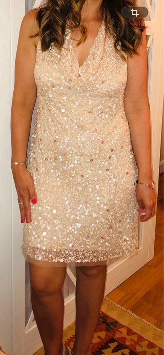 Vestido fiesta lentejuelas dorado