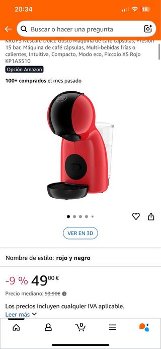 Cafetera Dolce Gusto Piccolo XS