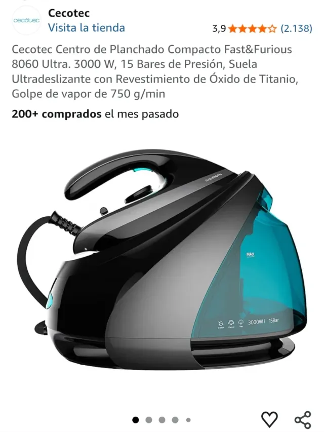 Centro Planchado Cecotec Fast&Furious 8060