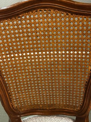 Sillas de comedor de madera y ratán