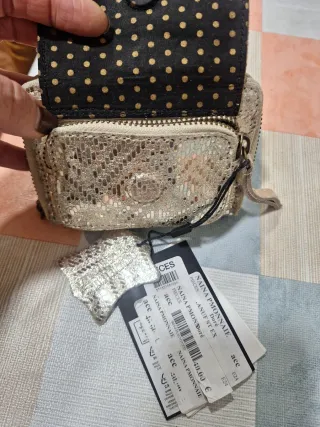 Cartera y Bolso de fiesta azul y dorado