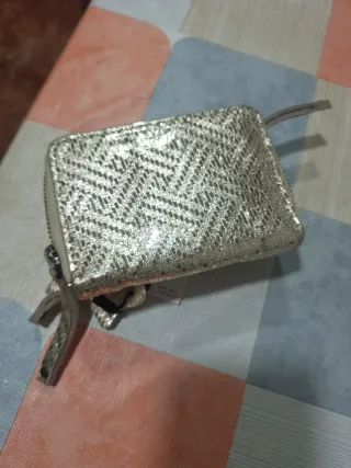 Cartera y Bolso de fiesta azul y dorado