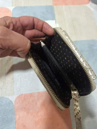 Cartera y Bolso de fiesta azul y dorado