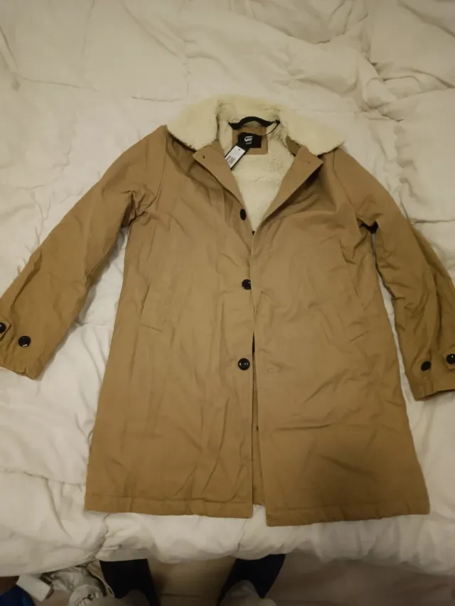 Parka G-Star RAW Beige con forro de borrego.
