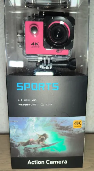 Cámara Deportiva 4K Ultra HD Rosa