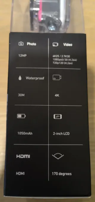 Cámara Deportiva 4K Ultra HD Rosa