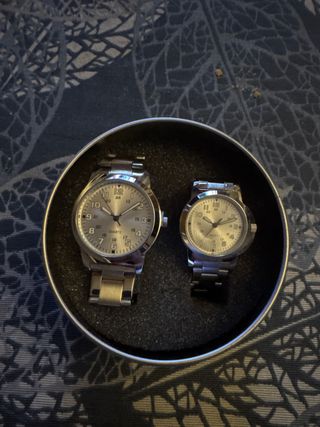 Set de 2 Relojes de Pulsera Plateados