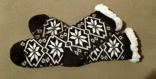 Calcetines Borreguito Estampado Copos Nieve