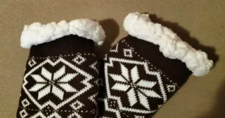 Calcetines Borreguito Estampado Copos Nieve