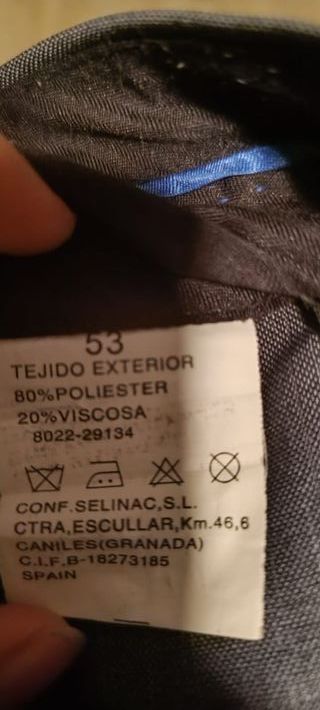 Conjunto Traje Gris Azul Hombre XXL 53 Capelhi