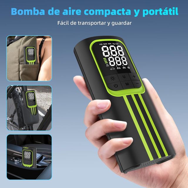 Compressore d'Aria Portatile per Gonfiaggio Ruote Auto e Moto