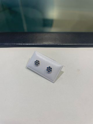 Pendientes Oro 18K Circonita Azul