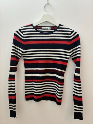 Jersey Zara Rayas Multicolor Manga Larga