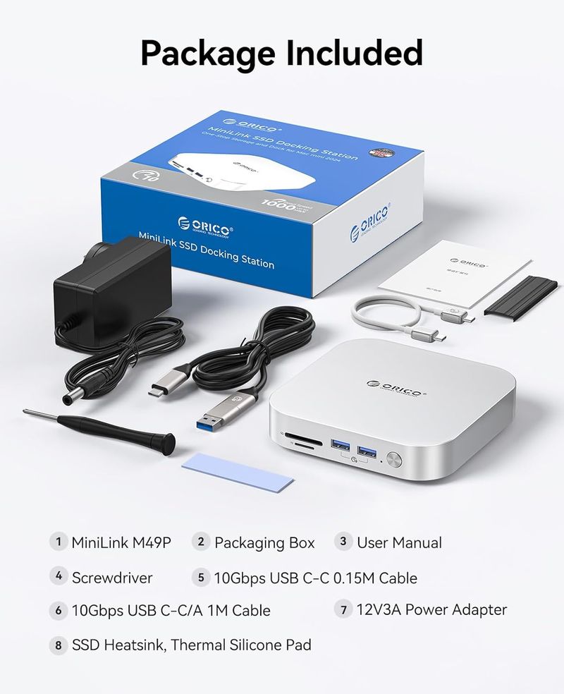 Docking station 9 en 1 Mac Mini M4 slot SSD NUEVO afbeelding 2
