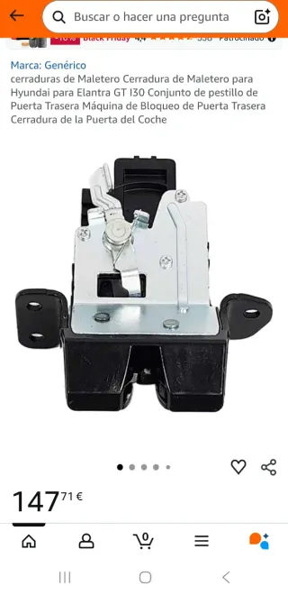 Cerradura Maletero Hyundai Elantra GT i30