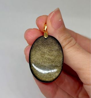 Colgante Obsidiana Dorada, plata 925 oro