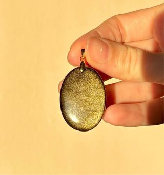 Colgante Obsidiana Dorada, plata 925 oro