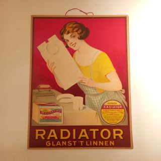 Cartaz publicitário antigo 1930's Radiator 40x30cm