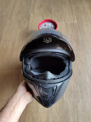 Casco Moto Integral Negro Talla XL Carbono