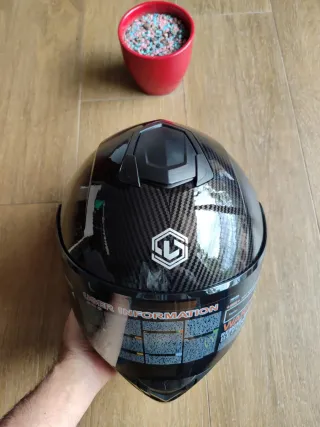 Casco Moto Integral Negro Talla XL Carbono