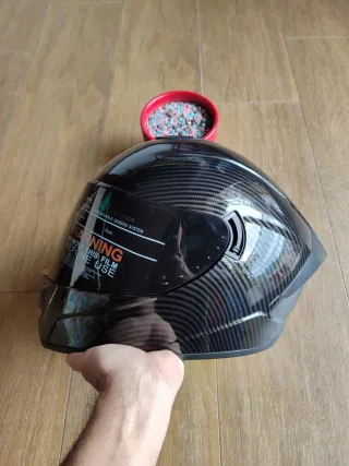 Casco Moto Integral Negro Talla XL Carbono