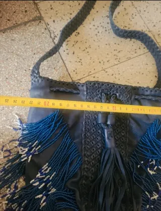 Borsa secchiello En Shalla in pelle blu