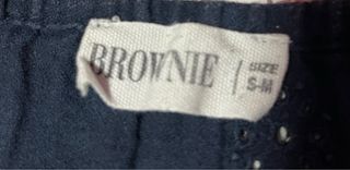 Camisa azul marino manga corta bordada