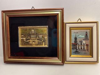 Lotto 2 quadri Littagrafie Vaticano, Loreto