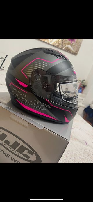 Casco HJC Negro y Rosa