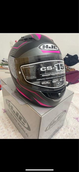 Casco HJC Negro y Rosa
