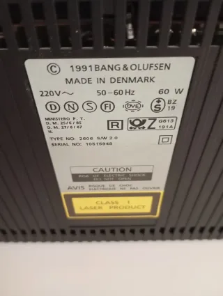 Equipo Música Bang & Olufsen 2500 (1991)