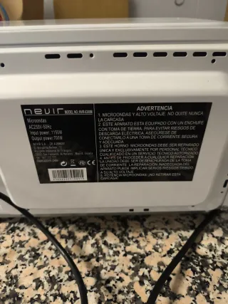 Microondas Nevir 20 litros