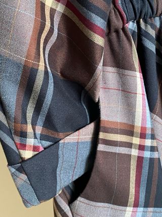 Vestito donna scozzese marrone e grigio