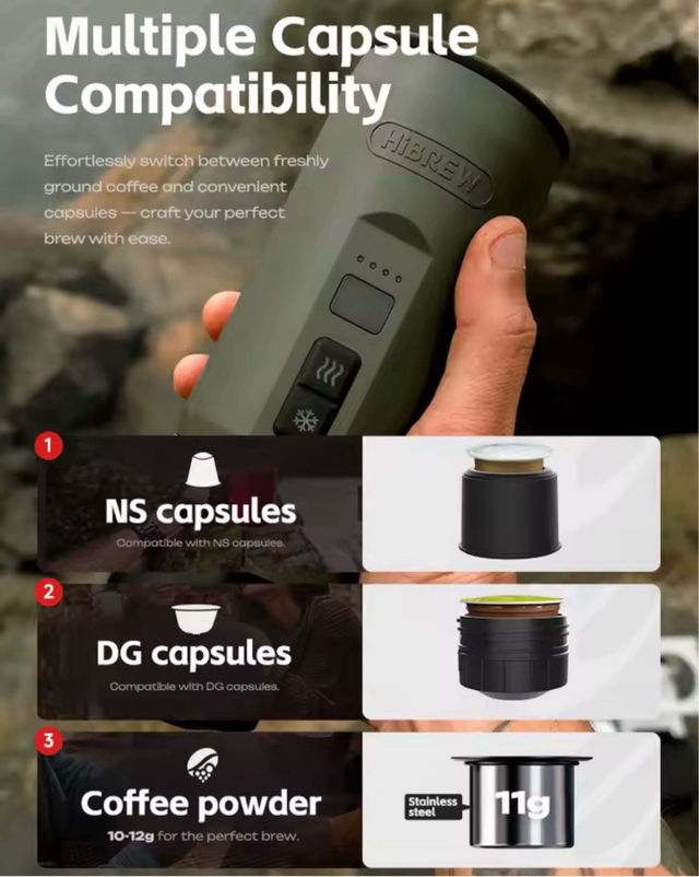 Macchina da caffè portatile Espresso Hibrew H4C Explorer 20B