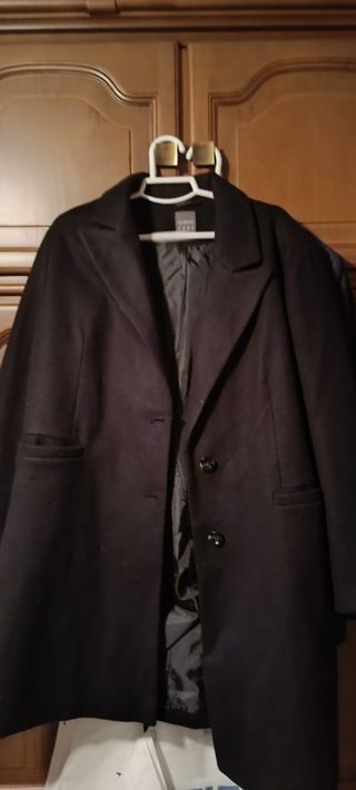 Abrigo Gabardina Negro Mujer Talla 48 XL