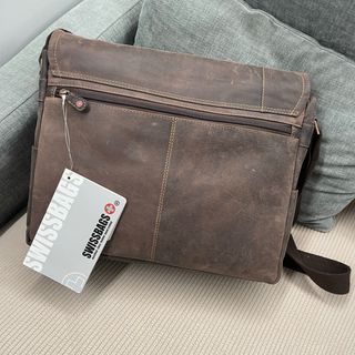 Maletín cuero SWISSBAGS marrón sin estrenar