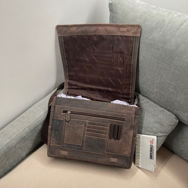 Maletín cuero SWISSBAGS marrón sin estrenar