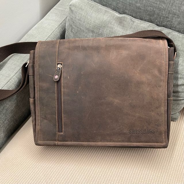 Maletín cuero SWISSBAGS marrón sin estrenar