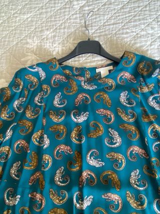 Abito fantasia verde petrolio