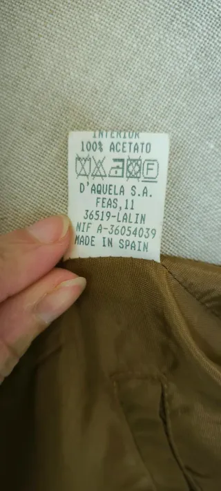 Americana D'Aquela Lana Talla 44 Beige