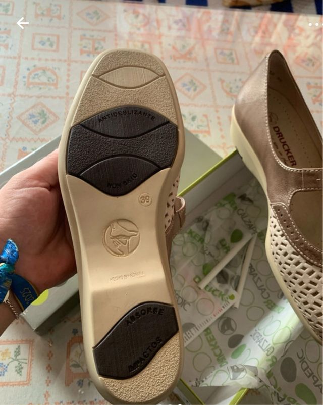 Zapatos Drucker Beige/Marrón Talla 39