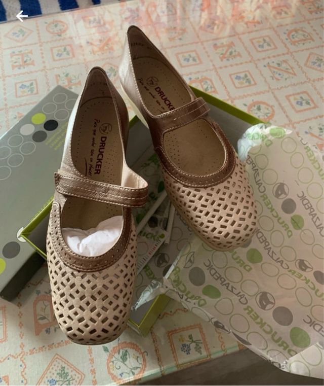 Zapatos Drucker Beige/Marrón Talla 39