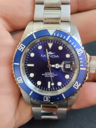 Reloj Mondia Automático Azul y Plateado