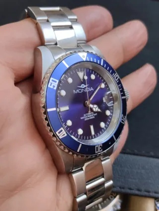 Reloj Mondia Automático Azul y Plateado