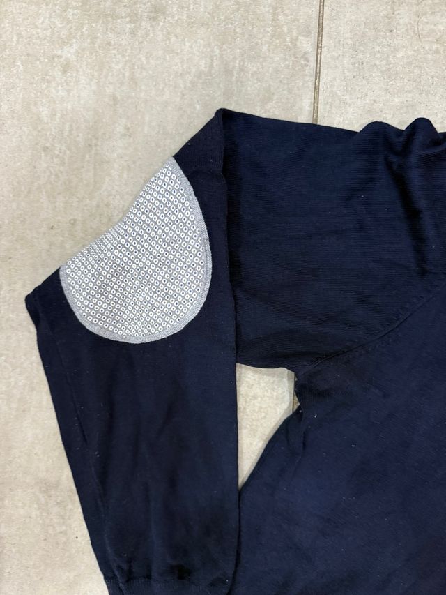 Maglione uomo Cotton & Silk blu girocollo