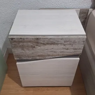 Mesitas de noche de madera ecológica Blanco/Nordic