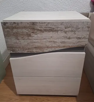 Mesitas de noche de madera ecológica Blanco/Nordic