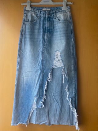 Falda vaquera midi